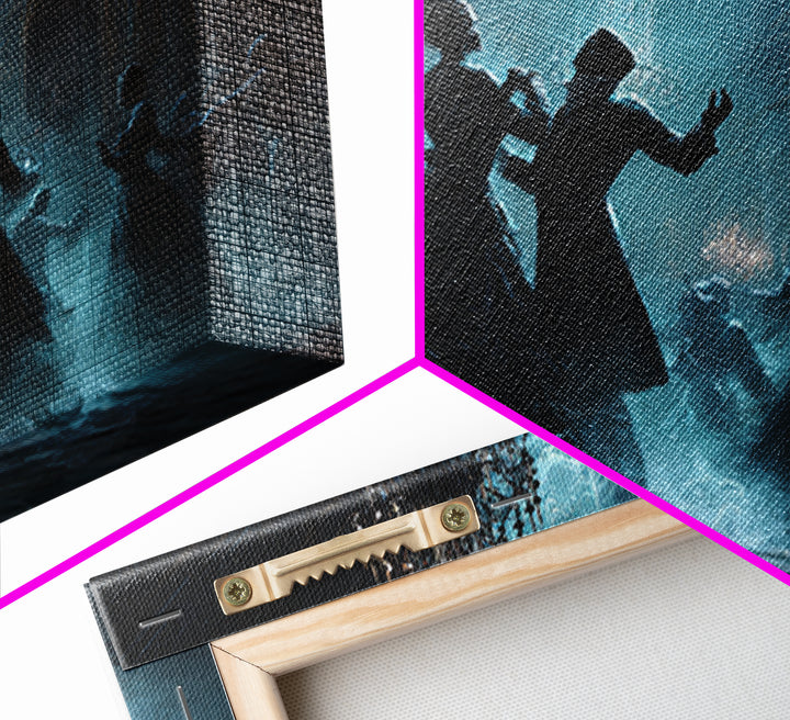 The Ballroom Of Silent Shoggoths, Landscape Wall Art, Haunted Gothic Art, Framed Canvas Print, Halloween Wall Decor, Gothic Home Decor