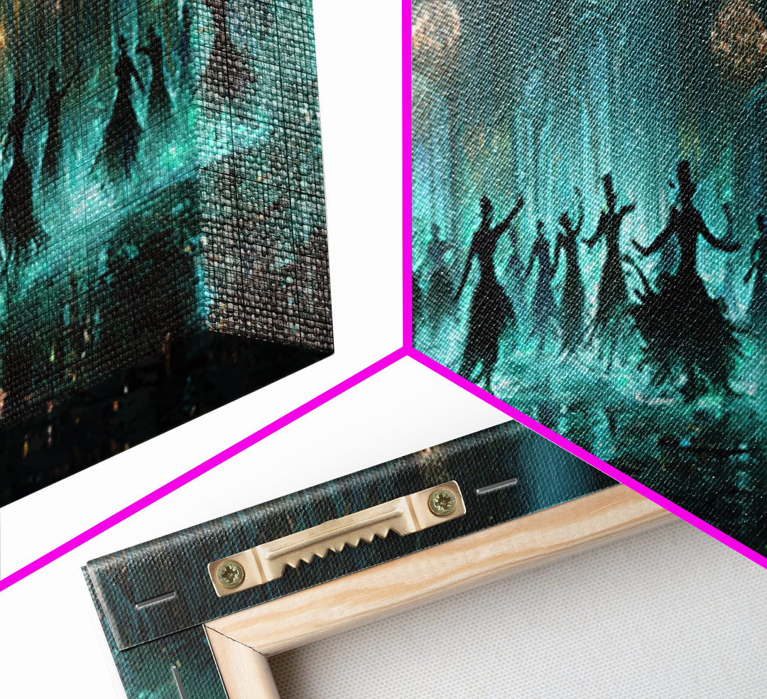 The Ballroom Of Silent Shoggoths, Extra Wide Wall Art, Cosmic Horror Wall Art, Framed Canvas Print, Halloween Wall Decor, Gothic Home Decor