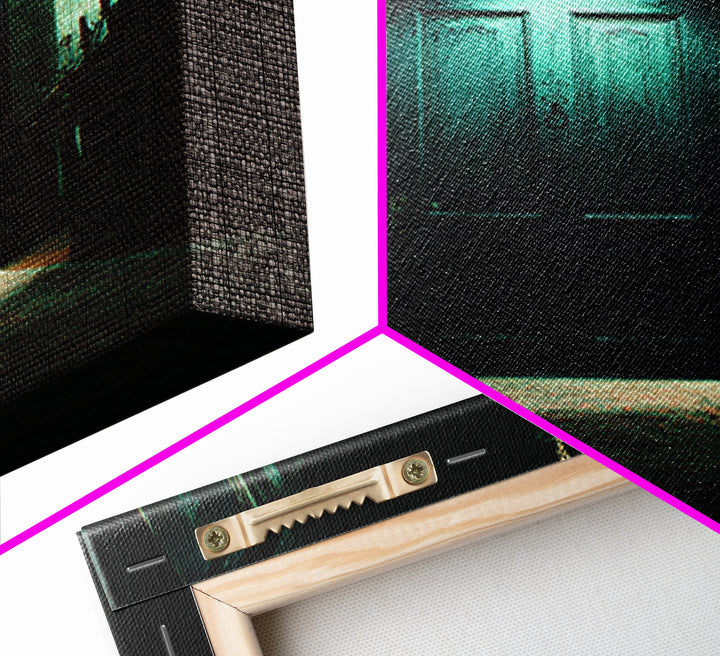 The Thirteenth Door Of Arkham House, Vertical Wall Art, Spooky Home Decor, Canvas Print, Halloween Wall Decor, Gothic Home Decor
