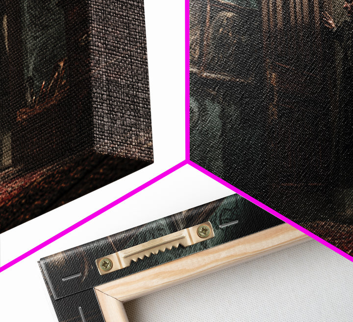 The Thirteenth Door Of Arkham House, Landscape Wall Art, Haunted Gothic Art, Canvas Print, Halloween Wall Decor, Gothic Home Decor