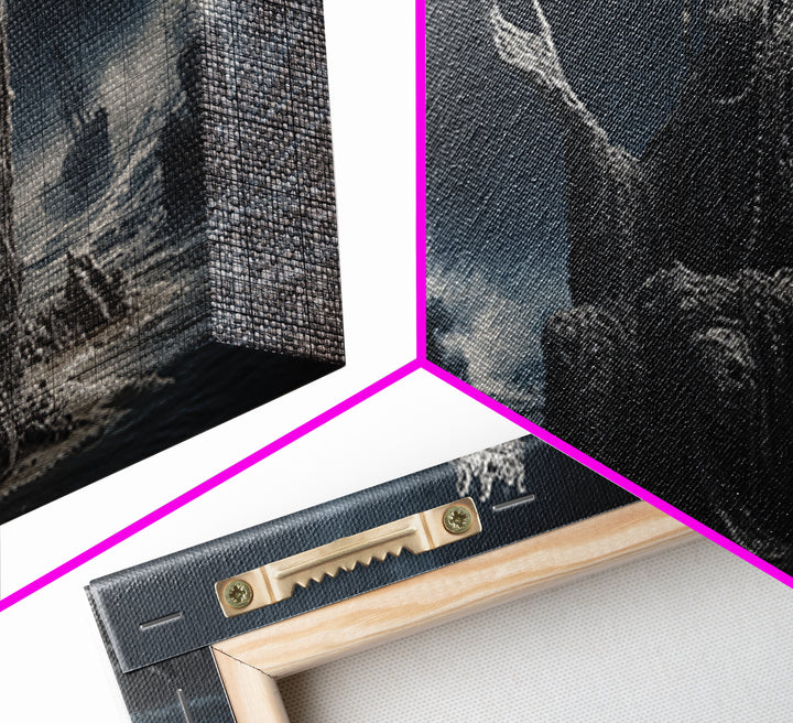The Salt King Of The Black Shore, Wide Panoramic Art, Cosmic Horror Wall Art, Canvas Print, Halloween Wall Decor, Gothic Home Decor