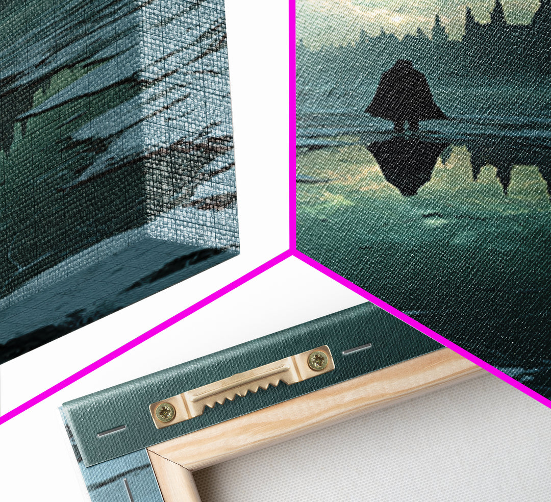 The Frost Beyond Carcosa, Vertical Wall Art, Eldritch Gothic Decor, Framed Canvas Print, Halloween Wall Decor, Gothic Home Decor