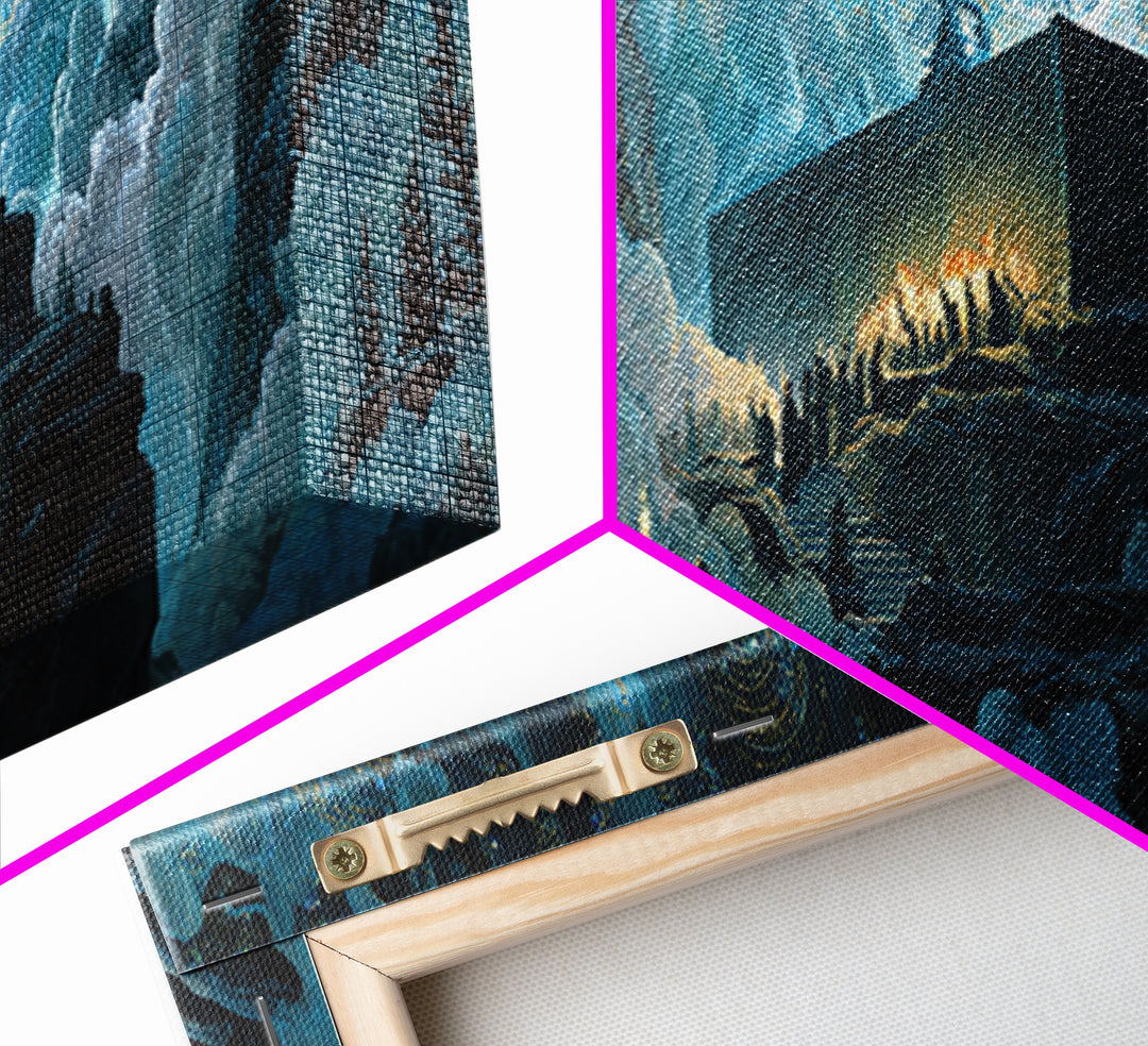 The Candelit Ark Of Forgotten Stars, Extra Wide Wall Art, Dark Fantasy Wall Art, Canvas Print, Halloween Wall Decor, Gothic Home Decor