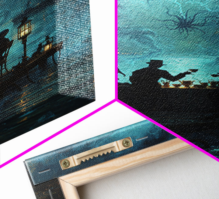The Tea Party At Innsmouth Pier, Vertical Wall Art, Gothic Horror Wall Art, Canvas Print, Halloween Wall Decor, Gothic Home Decor