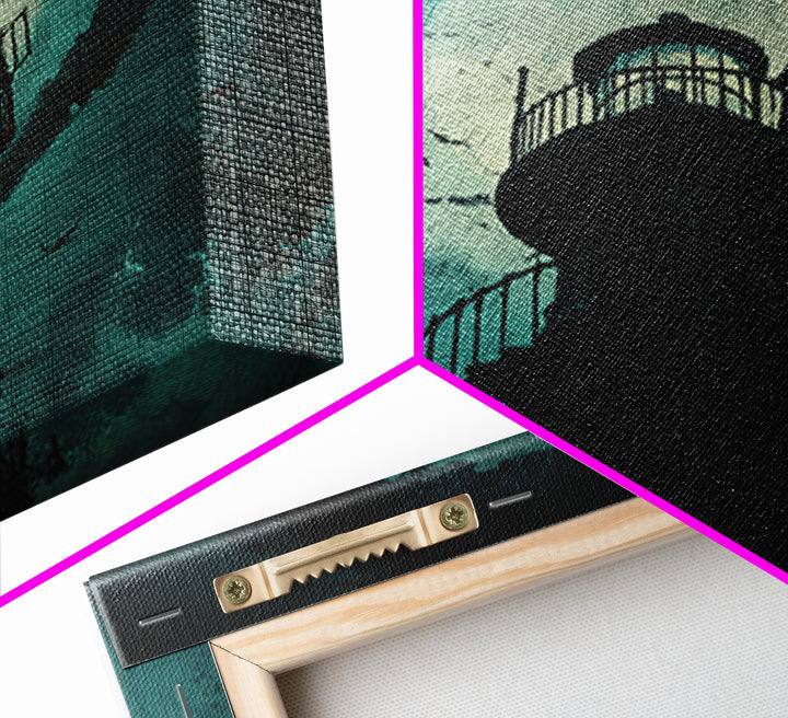 The Last Lighthouse Of Y’Ha-Nthlei, Square Wall Art, Spooky Home Decor, Canvas Print, Halloween Wall Decor, Gothic Home Decor