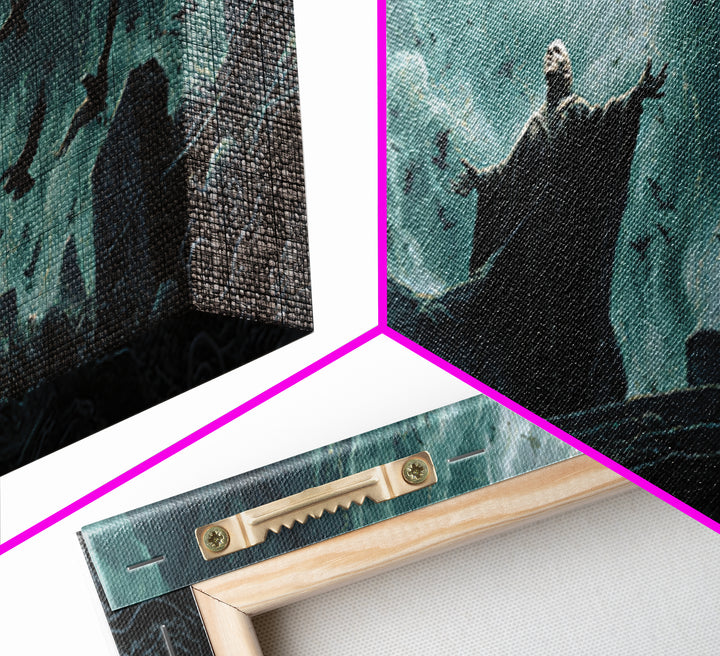 The Raven Sermon Of Leng, Extra Wide Wall Art, Cosmic Horror Wall Art, Framed Canvas Print, Halloween Wall Decor, Gothic Home Decor