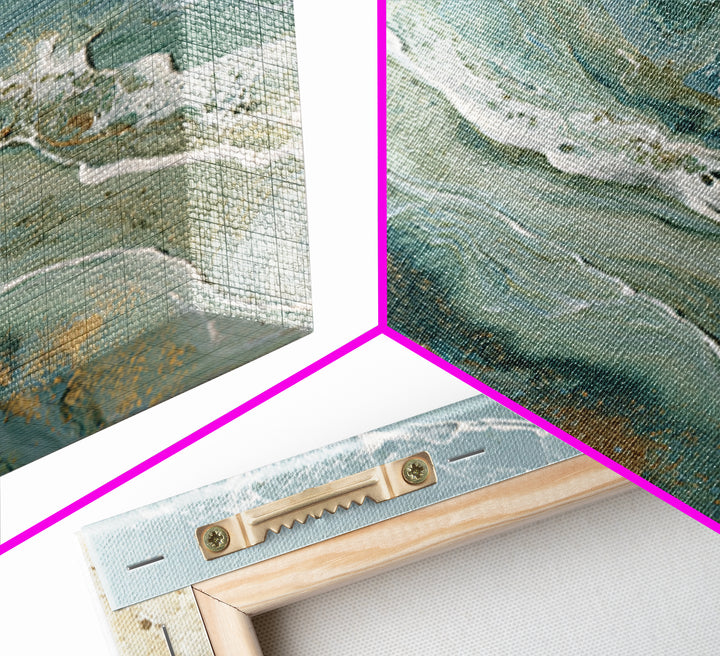 Calming Abstract Ocean Waves Framed Canvas Print, Dental Office Art, Dental Hygiene, Office Decor, Calm, Medical Office Art, DOA-1x1-1