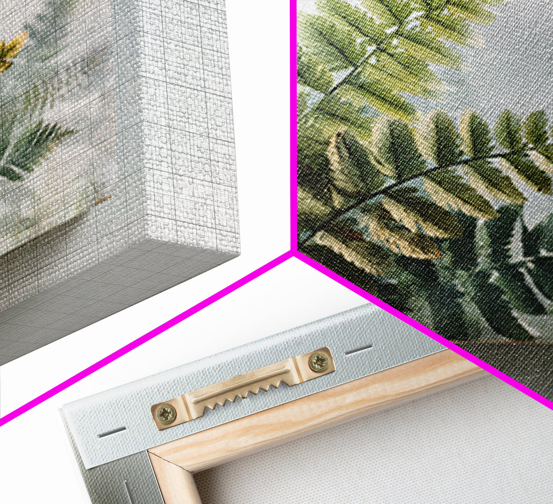 Botanical Fern Study Canvas Print, Dental Office Art, Dental, Office Decor, Fine Art, Calm, Tooth Art, Dentistry Art, DOA-1x1-19