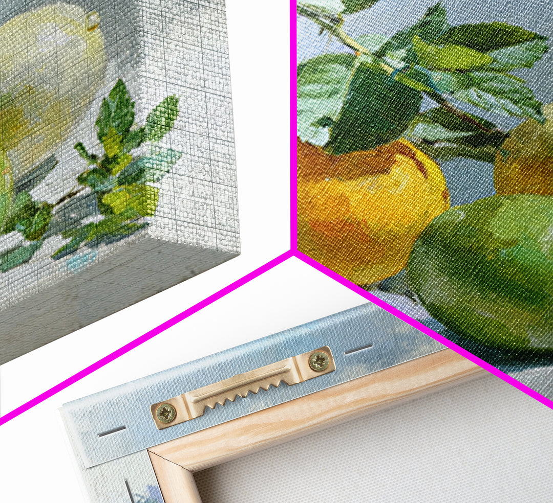 Fresh Citrus and Mint Still Life Canvas Print, Dental Office Art, Dental Office Decor, Office Decor, Calm, Science Art, DOA-1x1-31