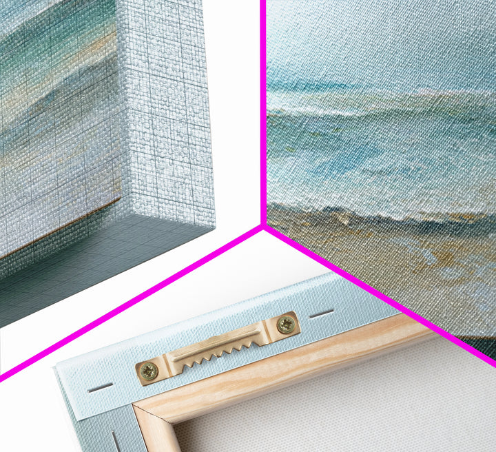 Calming Abstract Ocean Waves Framed Canvas Print, Dental Office Art, Dentist Art, Office Decor, Watercolor Art, Calm, DOA-1x1-73