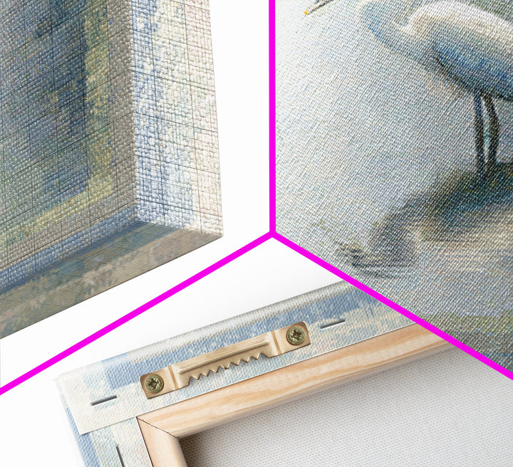 Blue Heron by Calm Marsh Water Canvas Print, Dental Office Art, Office Decor, Fine Art, Calm, Art Print, Room Decor, DOA-1x1-95