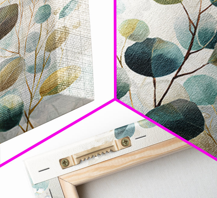 Soft Botanical Eucalyptus Print for Clean Atmosphere Canvas Print, Dental Office Art, Office Decor, Oil Painting, Calm, DOA-1x1-99