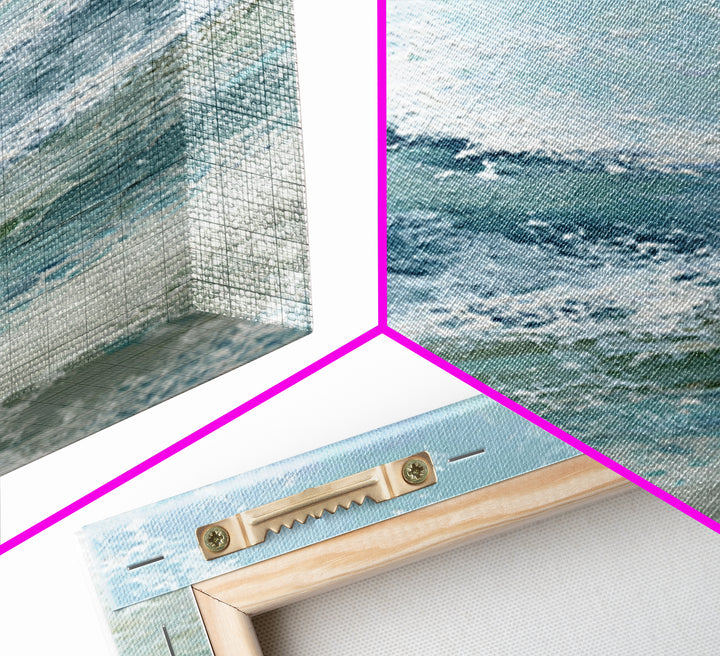 Calming Abstract Ocean Waves Canvas Print, Dental Office Art, Printable Digital, Office Decor, Oil Painting, Calm, DOA-1x3-37