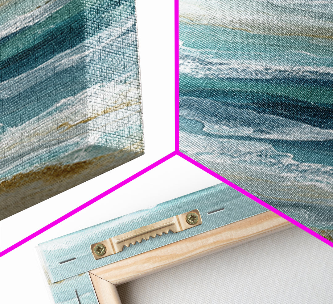 Calming Abstract Ocean Waves Framed Canvas Print, Dental Office Art, Dentist Art, Office Decor, Fine Art, Calm, Luxury Decor, DOA-1x3-61