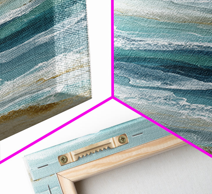 Calming Abstract Ocean Waves Framed Canvas Print, Dental Office Art, Dentist Art, Office Decor, Fine Art, Calm, Luxury Decor, DOA-1x3-61