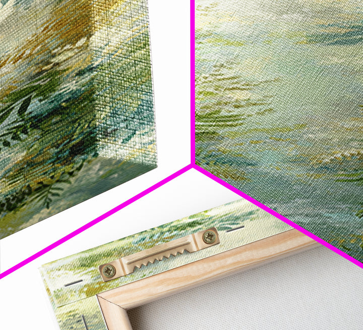 Botanical Fern Study Framed Canvas Print, Dental Office Art, Room Decor, Office Decor, Oil Painting, Calm, Minimalist Wall Art, DOA-1x3-79