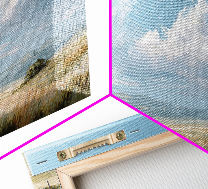 Peaceful Clouds over Open Meadow Framed Canvas Print, Dental Office Art, Modern Decor, Office Decor, Fine Art, Calm, Poster, DOA-2x1-29
