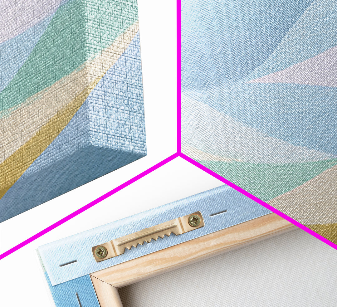 Simple Rainbow Pastel Shapes for Children Canvas Print, Dental Office Art, Gallery Decor, Office Decor, Abstract Art, Calm, DOA-2x1-41