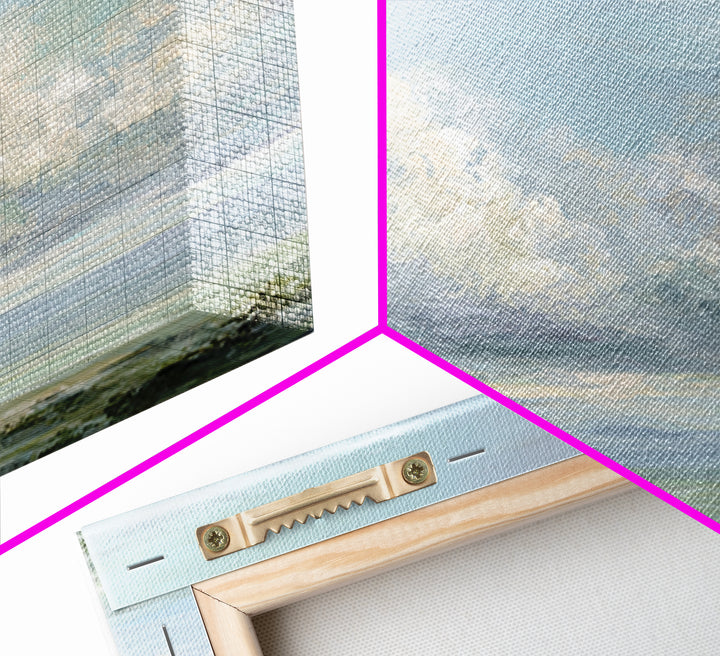Peaceful Clouds over Open Meadow Framed Canvas Print, Dental Office Art, Modern Decor, Office Decor, Fine Art, Calm, Poster, DOA-2x1-5
