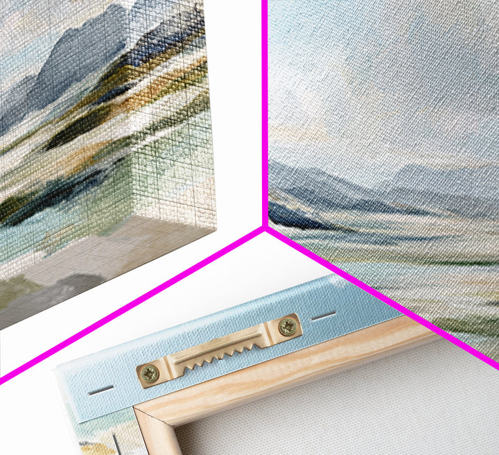 Gentle Mountain Landscape Framed Canvas Print, Dental Office Art, Unique Wall Art, Office Decor, Calm, Dental Assistant, DOA-2x1-72