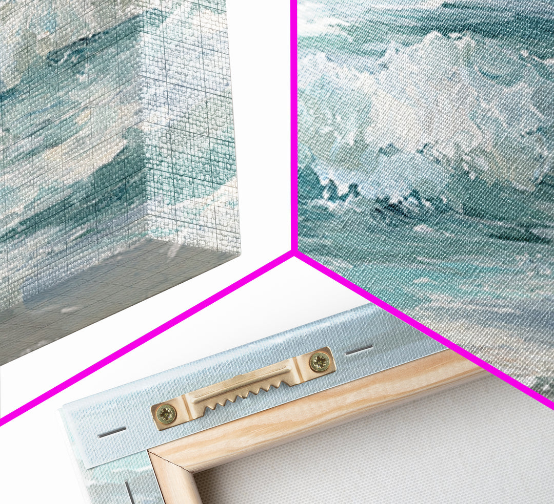 Calming Abstract Ocean Waves Canvas Print, Dental Office Art, Minimalist Decor, Office Decor, Calm, Motivational Poster, DOA-2x1-93