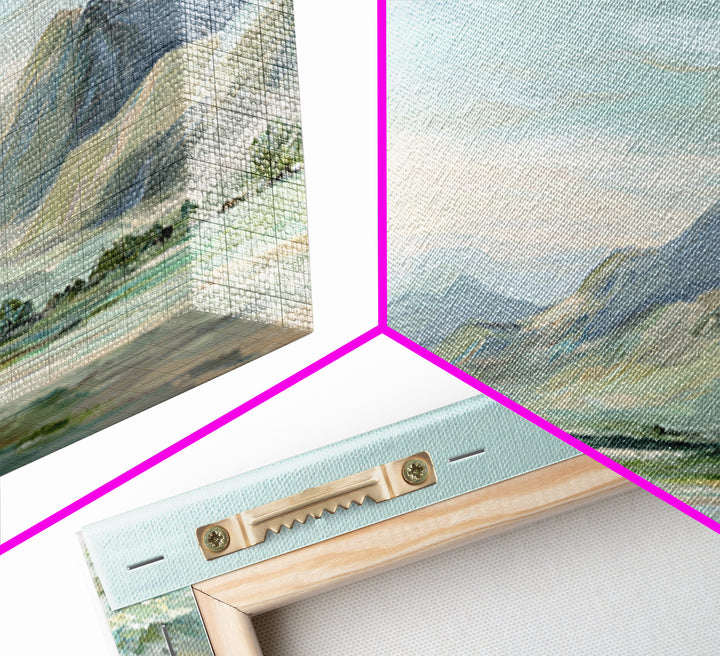 Gentle Mountain Landscape Framed Canvas Print, Dental Office Art, Medical Decor, Office Decor, Fine Art, Calm, Home Decor, DOA-2x1-96
