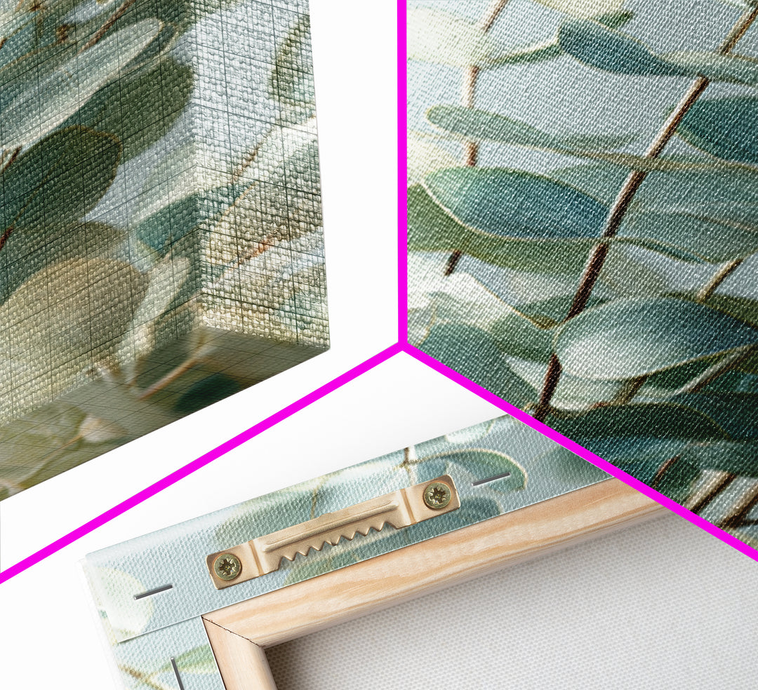 Soft Botanical Eucalyptus Print for Clean Atmosphere Canvas Print, Dental Office Art, Room Decor Aesthetic, Office Decor, Calm, DOA-2x3-11