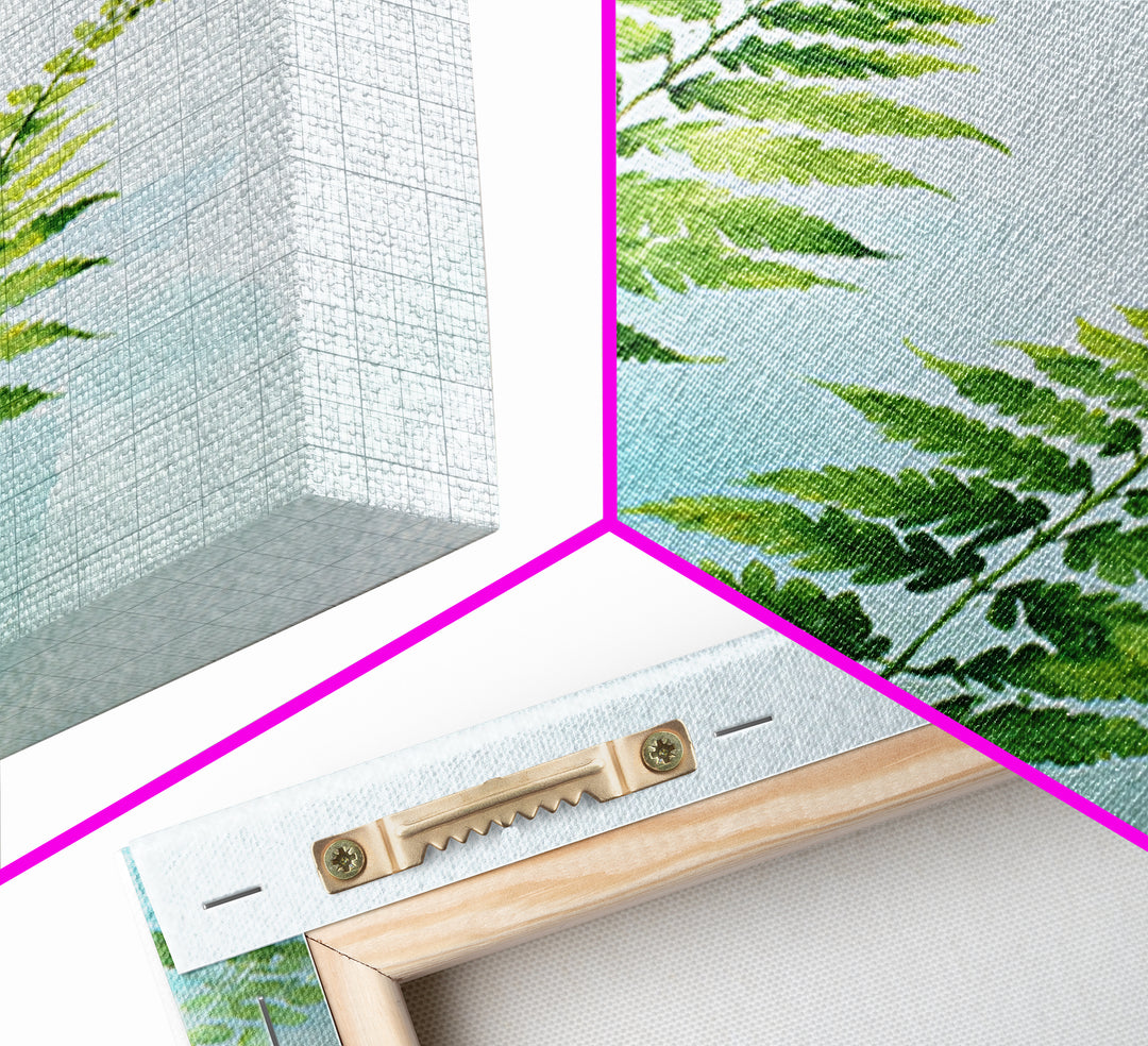 Botanical Fern Study Framed Canvas Print, Dental Office Art, Unique Wall Art, Office Decor, Watercolor Art, Calm, DOA-2x3-3