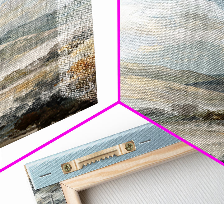 Gentle Mountain Landscape Framed Canvas Print, Dental Office Art, Office Decor, Watercolor Art, Calm, Medical Art, DOA-2x3-36