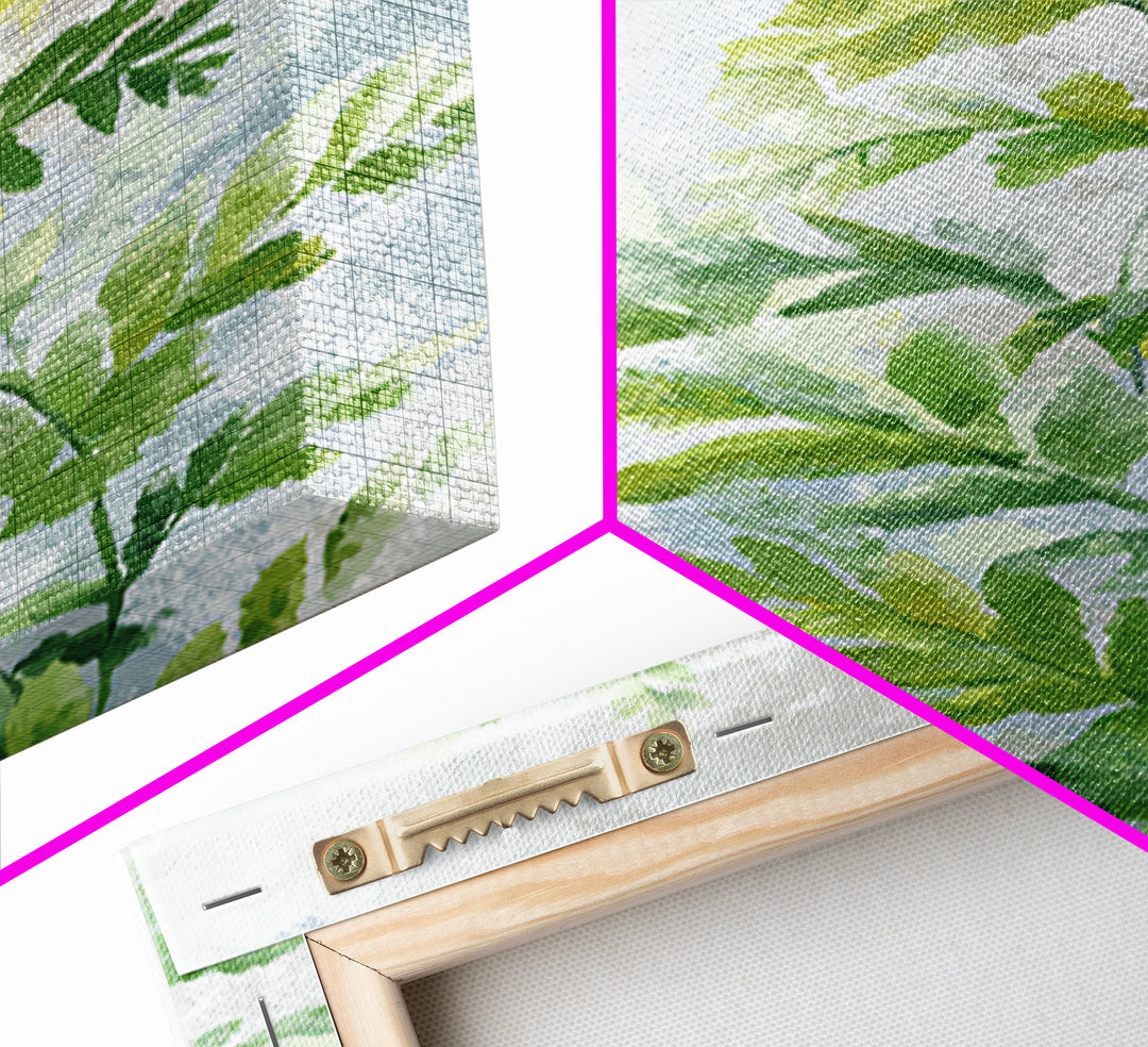 Botanical Fern Study Framed Canvas Print, Dental Office Art, Medical Office Art, Office Decor, Watercolor Art, Calm, DOA-2x3-75