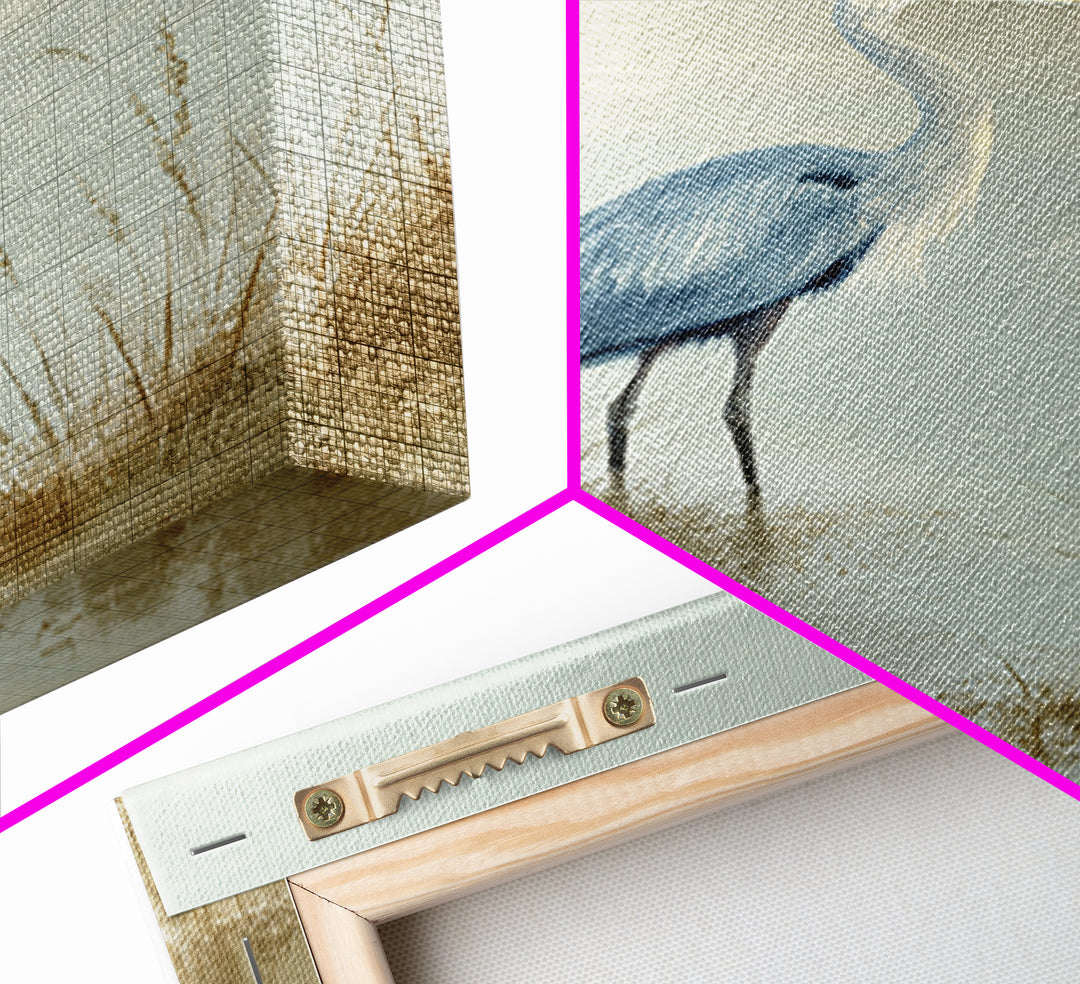 Blue Heron by Calm Marsh Water Canvas Print, Dental Office Art, Science Art, Office Decor, Fine Art, Calm, Boho Decor, DOA-2x3-79