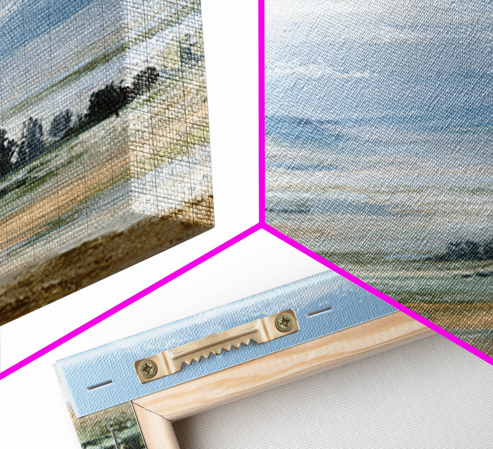 Peaceful Clouds over Open Meadow Framed Canvas Print, Dental Office Art, Wall Art, Office Decor, Calm, Dental Office Decor, DOA-2x3-89