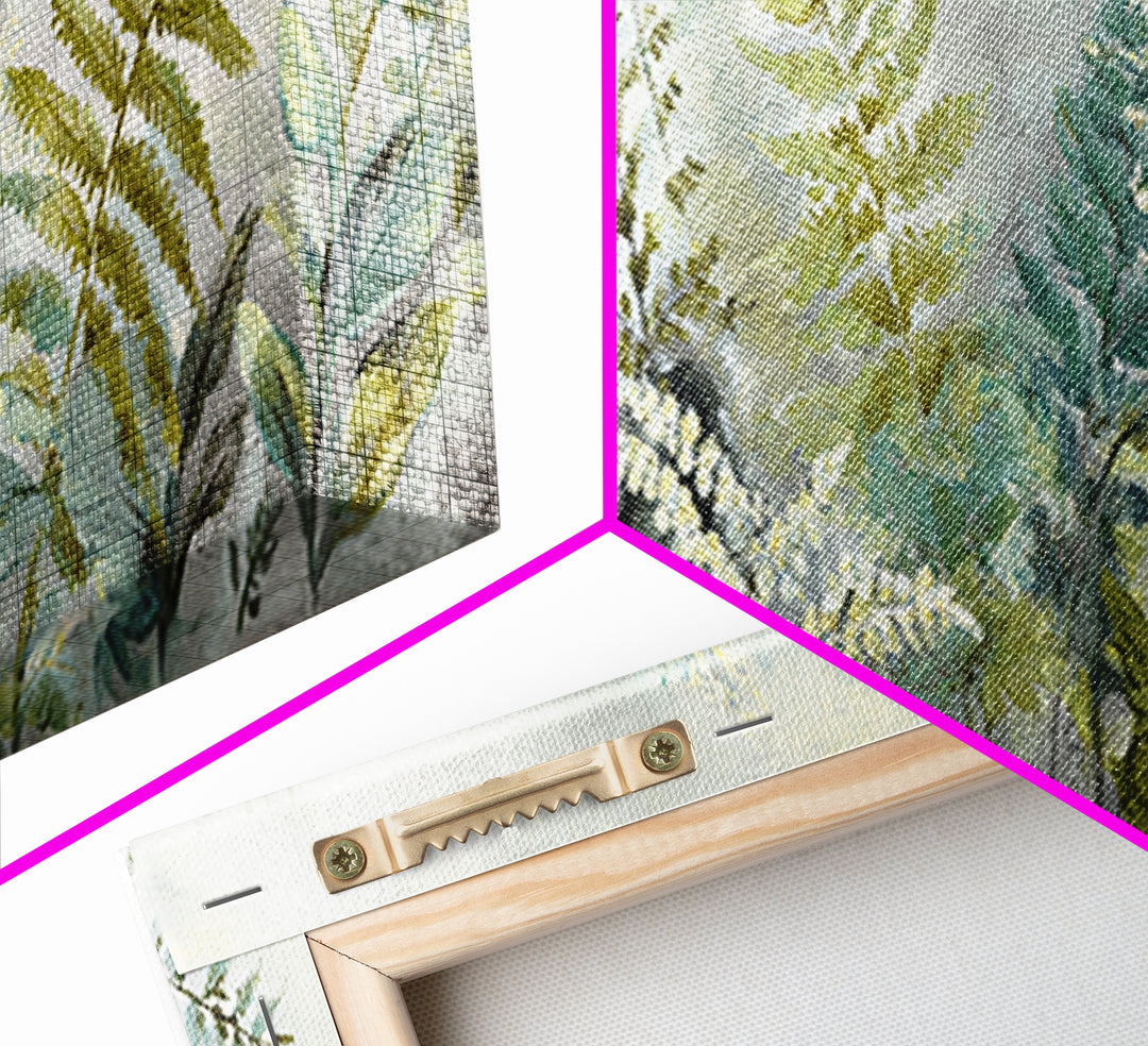 Botanical Fern Study Canvas Print, Dental Office Art, Printable Digital, Office Decor, Fine Art, Calm, Neutral Decor, DOA-3x1-11