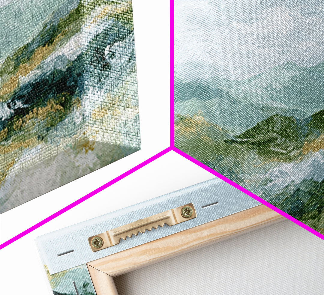 Gentle Mountain Landscape Canvas Print, Dental Office Art, Dental Hygienist, Office Decor, Oil Painting, Calm, DOA-3x1-20