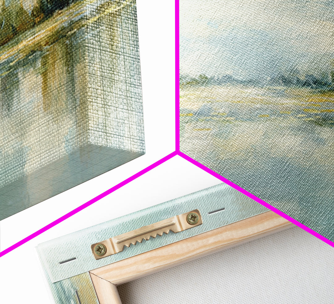 Sunlit Lake with Calming Reflections Canvas Print, Dental Office Art, Gallery Decor, Office Decor, Calm, Minimalist Decor, DOA-3x1-31