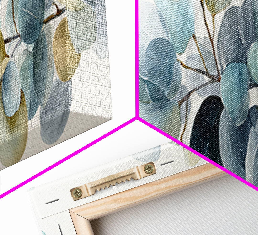 Soft Botanical Eucalyptus Print for Clean Atmosphere Canvas Print, Dental Office Art, Dental Decor, Office Decor, Calm, DOA-3x1-91
