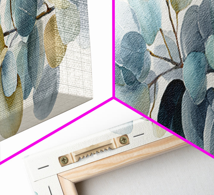 Soft Botanical Eucalyptus Print for Clean Atmosphere Canvas Print, Dental Office Art, Dental Decor, Office Decor, Calm, DOA-3x1-91
