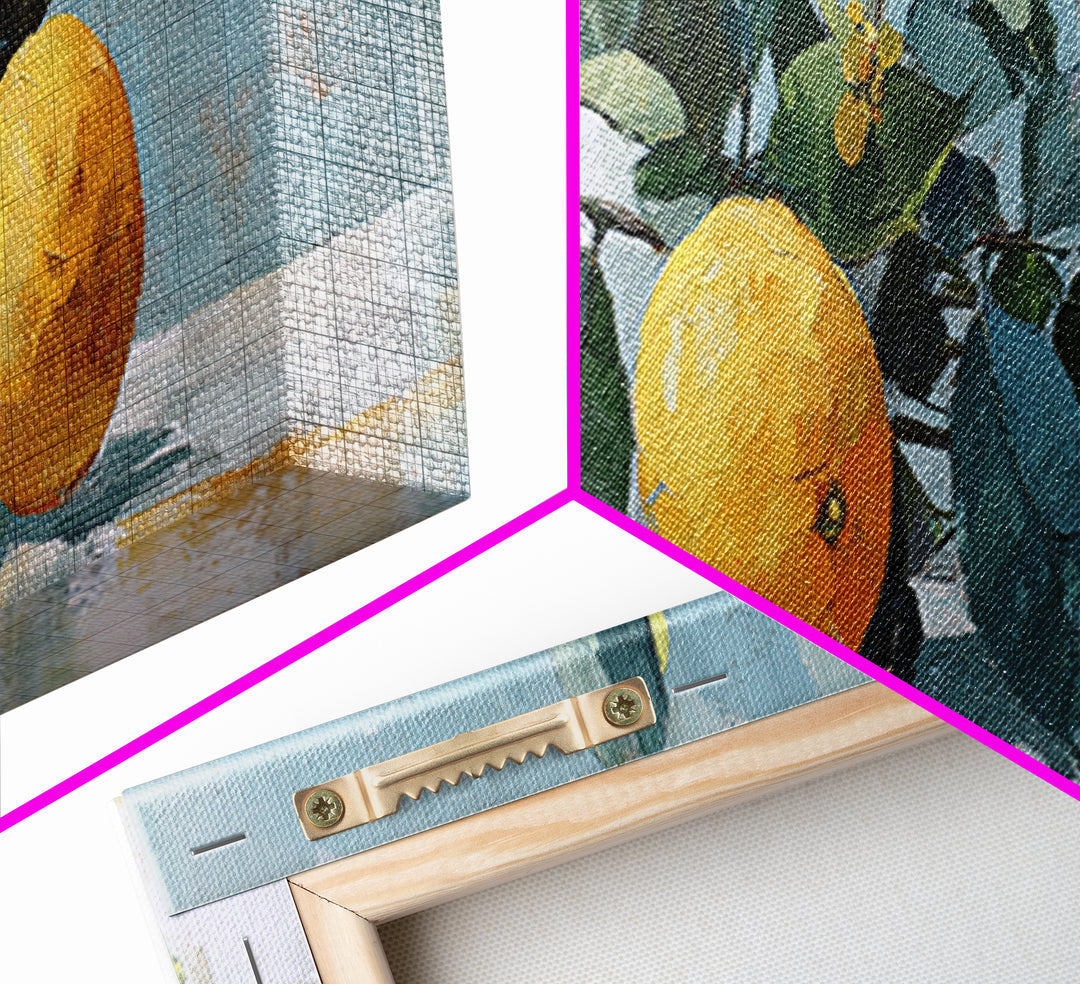 Fresh Citrus and Mint Still Life Canvas Print, Dental Office Art, Printable Digital, Office Decor, Oil Painting, Calm, DOA-3x1-95