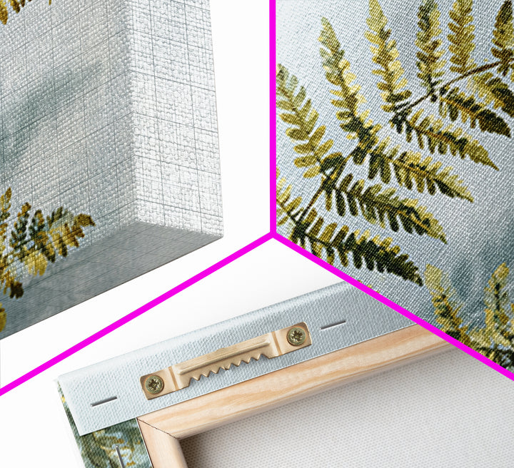 Botanical Fern Study Framed Canvas Print, Dental Office Art, Room Decor, Office Decor, Oil Painting, Calm, Minimalist Wall Art, DOA-3x2-23