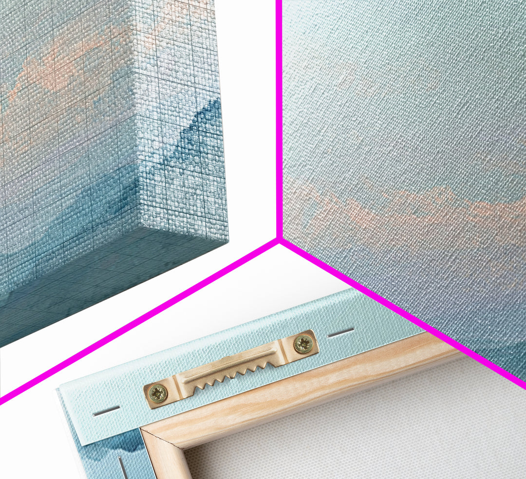 Soft Gradient Sunrise Framed Canvas Print, Dental Office Art, Textured Painting, Office Decor, Calm, Room Decor Aesthetic, DOA-3x2-24