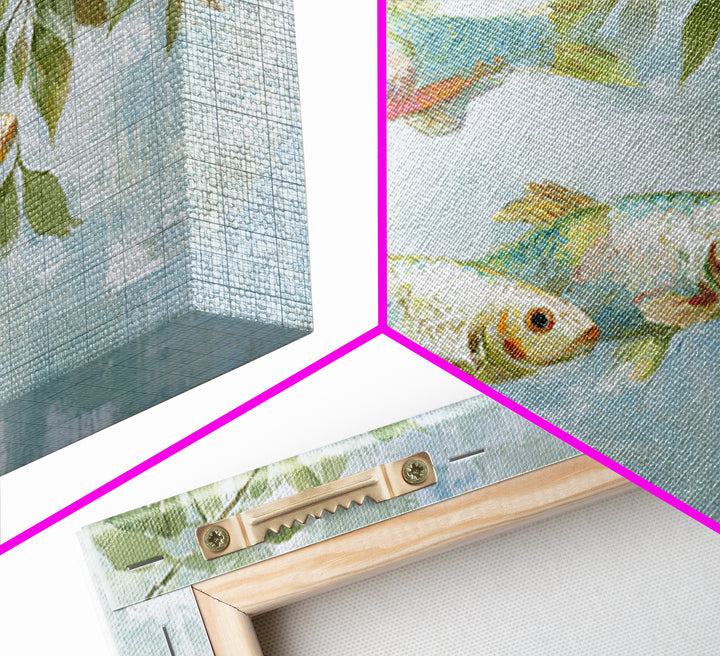 Colorful Fish Swimming Framed Canvas Print, Dental Office Art, Printable Wall Art, Office Decor, Fine Art, Calm, Dental Hygiene, DOA-3x2-46