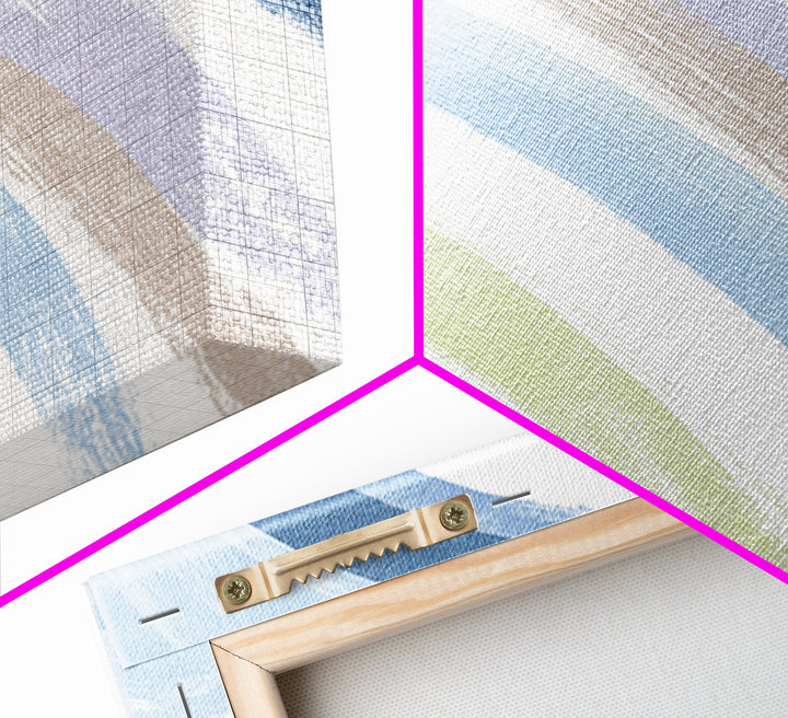 Simple Rainbow Pastel Shapes for Children Canvas Print, Dental Office Art, Room Decor Aesthetic, Office Decor, Fine Art, Calm, DOA-3x2-49