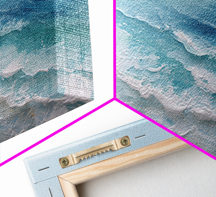 Calming Abstract Ocean Waves Framed Canvas Print, Dental Office Art, Office Decor, Oil Painting, Calm, Medical Art, DOA-3x2-5