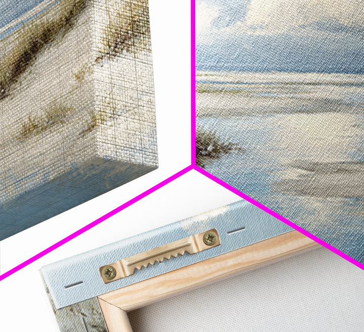 Quiet Coastal Dunes Framed Canvas Print, Dental Office Art, Office Decor, Oil Painting, Calm, Medical Art, Medical Office Decor, DOA-3x2-50