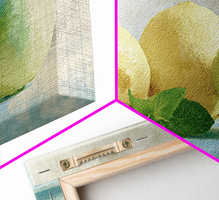 Fresh Citrus and Mint Still Life Framed Canvas Print, Dental Office Art, Dental Hygiene, Office Decor, Oil Painting, Calm, DOA-3x2-59
