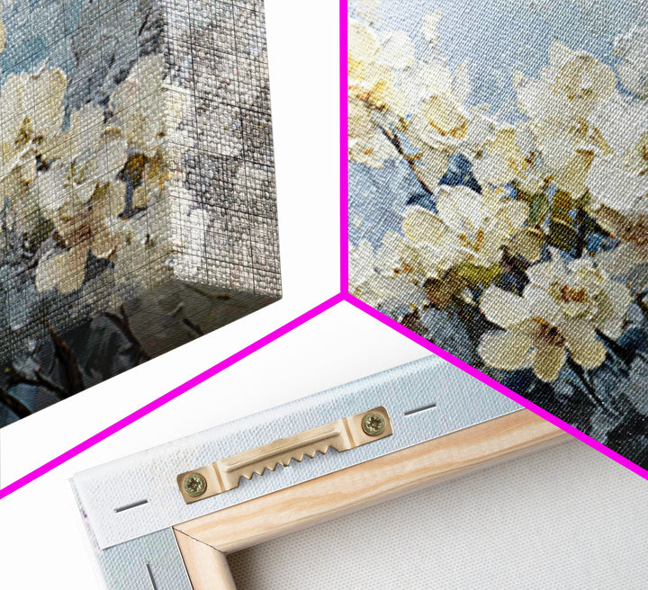 Sterile Modern Floral Painting Framed Canvas Print, Dental Office Art, Neutral Decor, Office Decor, Oil Painting, Calm, DOA-3x2-63