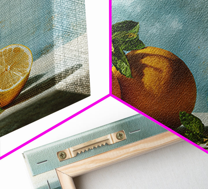 Fresh Citrus and Mint Still Life Canvas Print, Dental Office Art, Printable Digital, Office Decor, Calm, Neutral Decor, DOA-3x2-83