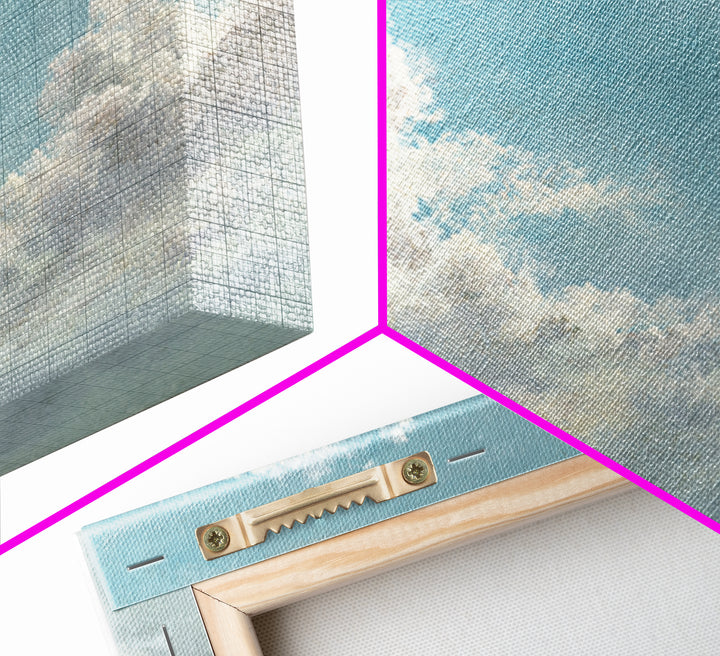 Peaceful Clouds over Open Meadow Framed Canvas Print, Dental Office Art, Dental Wall Art, Office Decor, Watercolor Art, Calm, DOA-3x2-85