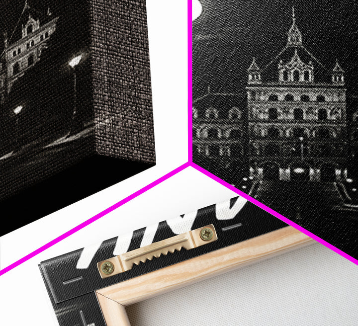 Albany Travel Poster, Framed Canvas Print, Dark Moody City Wall Art, Albany Poster Print, City Art Print, City Travel Prints, Home Decor