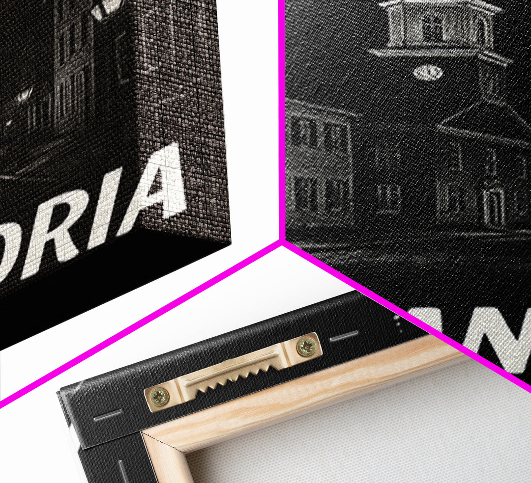 Alexandria Travel Poster, Framed Canvas Print, Black And White Travel Art, Alexandria Poster Print, Travel Poster Art, City Illustration